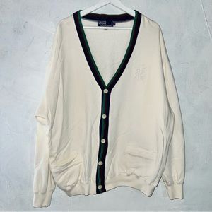90s Vintage  polo, Ralph Lauren cardigan XL